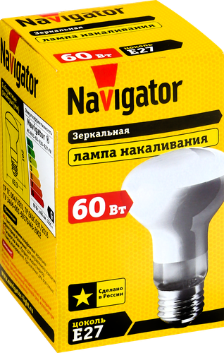Лампа накаливания NAVIGATOR R63 60Вт Е27, матовая, фотография