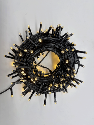 Электрогирлянда светодиодная Homeclub, 8 режимов, 200 LED, теплый белый, 15м, крупный план