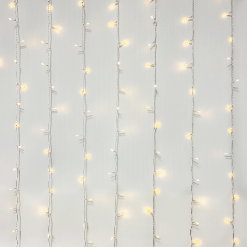 Электрогирлянда Homeclub, Занавес, 8 режимов, 154 LED, теплый белый, 1.5х1.3м, детальное фото