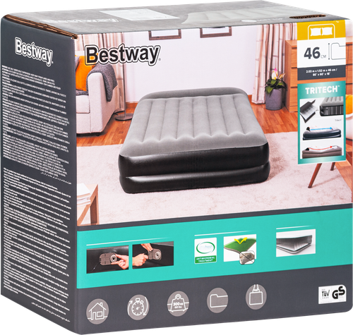 Матрас надувной BESTWAY Built-In Pump 203х152х46см, c электронасосом, Арт. 67403, картинка