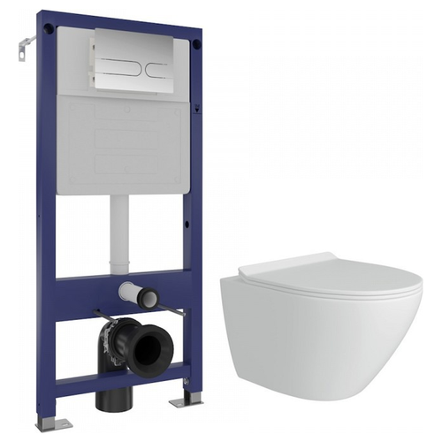Комплект WATERSENSE Милана 4в1 (унитаз подвес.+сиденье+инстал-я+панель смыва), картинка
