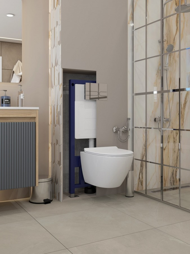 Комплект WATERSENSE Милана 4в1 (унитаз подвес.+сиденье+инстал-я+панель смыва), фото
