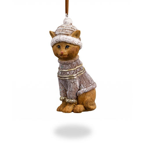 Украшение ERICHKRAUSE DECOR Котенок в свитере 9.5см, крупный план