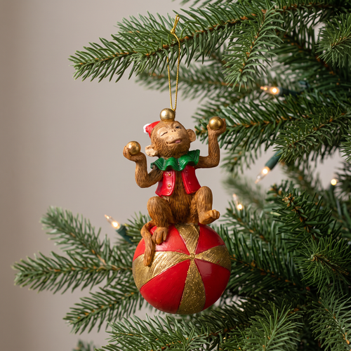 Украшение ERICHKRAUSE DECOR Обезьянка на шаре 10см, изображение