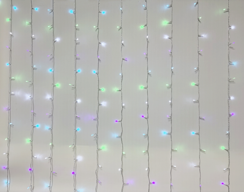 Электрогирлянда Homeclub, Занавес, 154 LED, мульти, 1.5х1.3м, крупный план