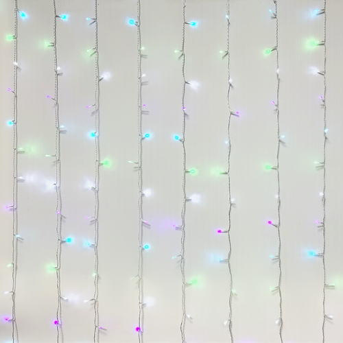 Электрогирлянда HOMECLUB Занавес 154LED-ламп, 1,5х1,3м, мультиколор, IP20,  Арт. BLS2039/19-201060, изображение