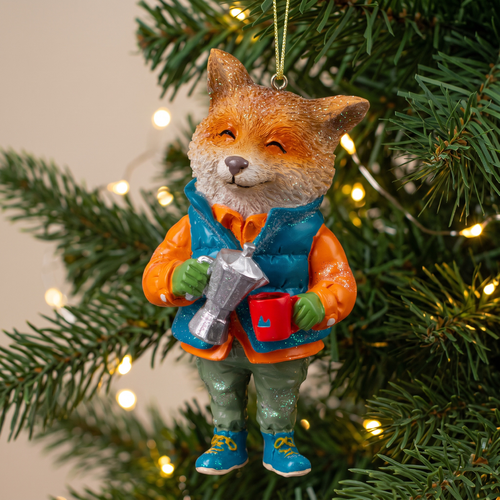 Украшение ERICHKRAUSE DECOR Лис с кофейником 9.5см, изображение