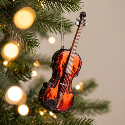 Украшение ERICHKRAUSE DECOR Скрипка 20см, стекло, крупный план