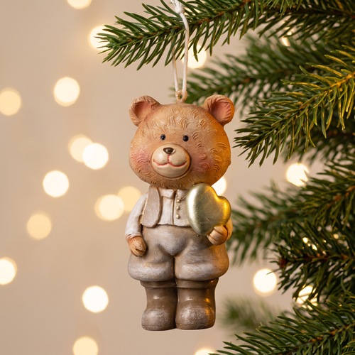 Украшение ERICHKRAUSE DECOR Медвежонок с сердцем 7см, крупный план