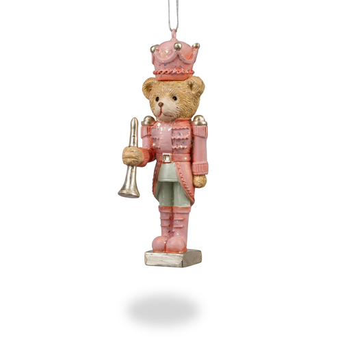 Украшение ERICHKRAUSE DECOR Мишка с трубой зефирный 10см, вид