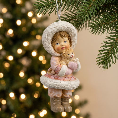 Украшение ERICHKRAUSE DECOR Девочка в шубке зефирная 9см, фотография