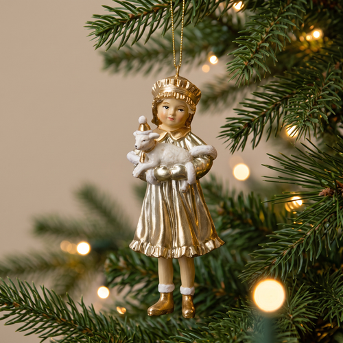 Украшение ERICHKRAUSE DECOR Девочка с овечкой 11.5см, вид