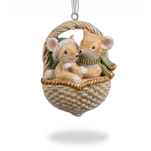 Украшение ERICHKRAUSE DECOR Мышки в корзине 6.5см, фото