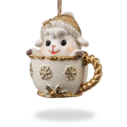 Украшение ERICHKRAUSE DECOR Овечка в чашке 6см, вид