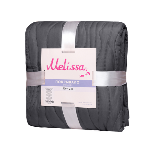 Покрывало MELISSA стеганое 200x220см, кора графит/гранит, детальное фото
