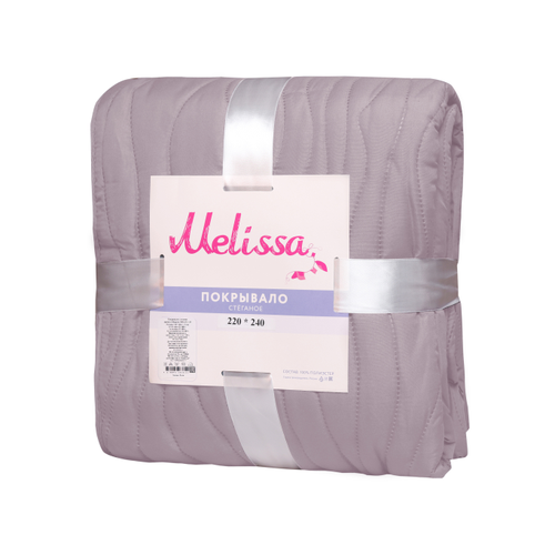 Покрывало MELISSA стеганое 200x220см, кора жемчуг/графит, изображение