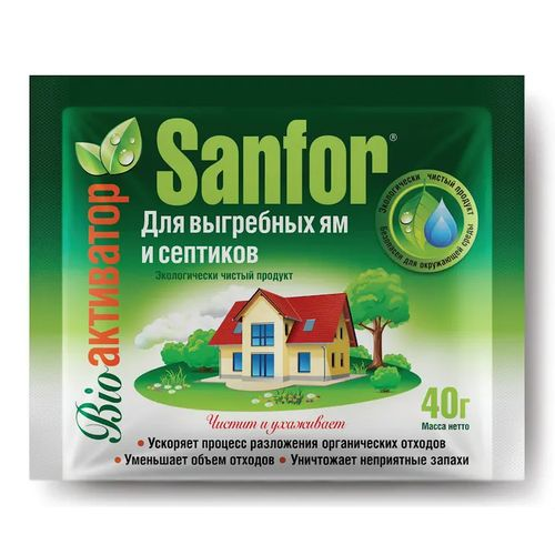 Средство SANFOR для дачных туалетов, Арт. 230661/94, 400г, крупный план