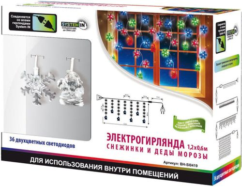 Электрогирлянда снежинка с насадками 1,2, детальное фото