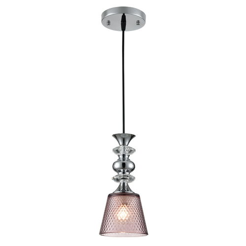 Подвесной светильник LUMION SUSPENTIONI LN26 392 хром/розовый металл/стекло E27 1*60W 22, крупный план