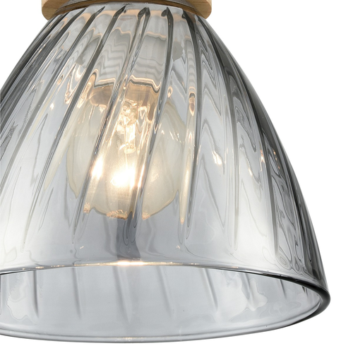 Подвесной светильник LUMION SUSPENTIONI LN26 393 дерево/смоки металл/стекло E27 1*60W 22, картинка