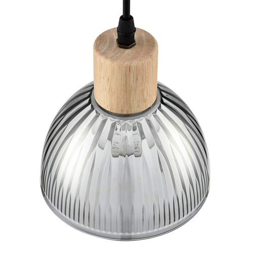 Подвесной светильник LUMION SUSPENTIONI LN26 394 дерево/смоки металл/стекло E27 1*60W 22, детальное фото