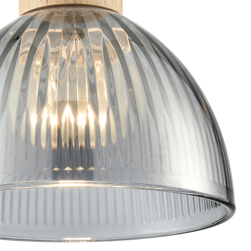 Подвесной светильник LUMION SUSPENTIONI LN26 394 дерево/смоки металл/стекло E27 1*60W 22, изображение