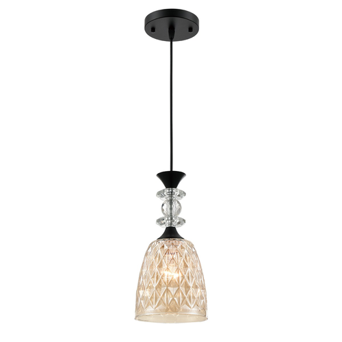 Подвесной светильник LUMION SUSPENTIONI LN26 395 черный/амбер металл/стекло E27 1*60W 22, вид