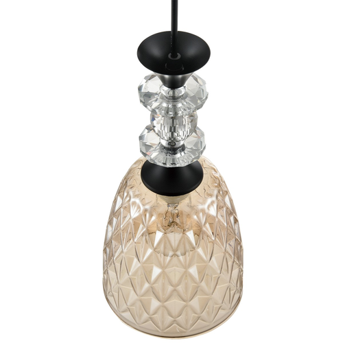 Подвесной светильник LUMION SUSPENTIONI LN26 395 черный/амбер металл/стекло E27 1*60W 22, детальное фото