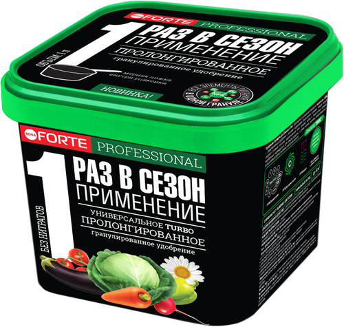 Удобрение универсальное BONA FORTE Professional, turbo пролонгированное гранулированное, Арт. BF23020021, 1л, крупный план