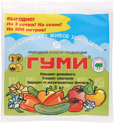 Удобрение гумусное Гуми-30 Универсал, биоактивированное, 300г, крупный план