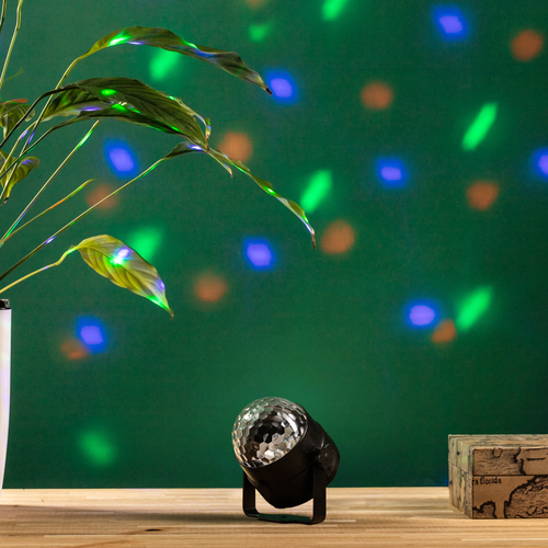 Диско-шар Neon-Night, с дистанционным управлением, USB, 3 LED, RGB, 18см, картинка