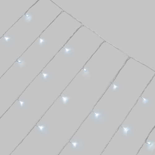 Гирлянда светодиодная Neon-Night, Занавес, эффект мерцания, 22 нити, 264 LED, белый, 3х2м, детальное фото