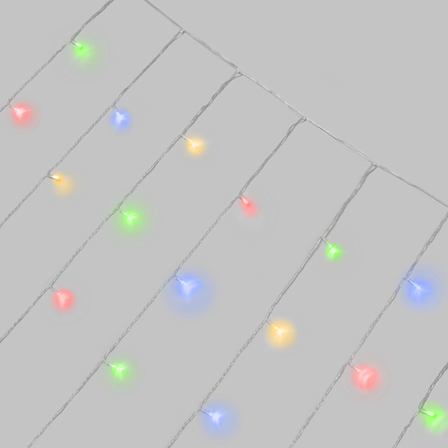 Гирлянда светодиодная Neon-Night, Занавес, эффект мерцания, 22 нити, 264 LED, микс, 3х2м, крупный план