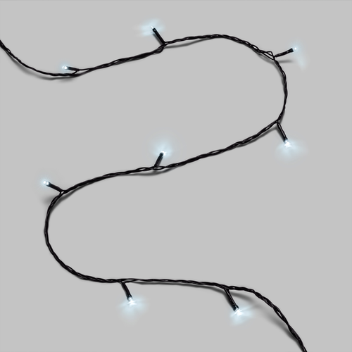 Гирлянда домашняя Твинкл, 100 LED, белый, с динамикой, не соединяется, 10м, зеленый провод, детальное фото