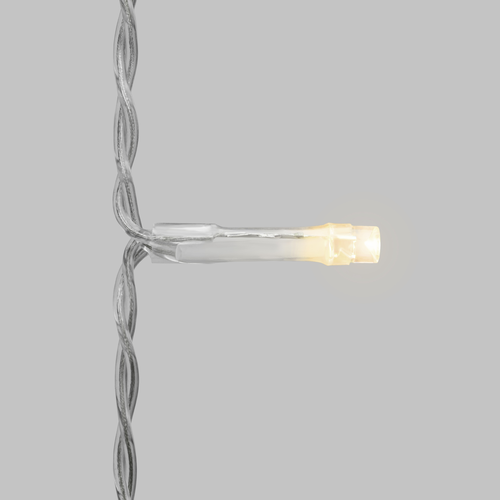 Гирлянда домашняя Твинкл, 100 LED, теплый белый, с динамикой, не соединяется, 10м, прозрачный провод, крупный план