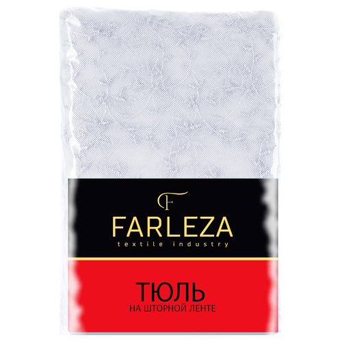 Штора тюлевая FARLEZA вышивка цветы 300х280 бел., детальное фото