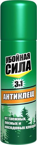 Аэрозоль от клещей УБОЙНАЯ СИЛА Антиклещ 3в1, 150мл, вид