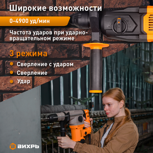 Перфоратор ВИХРЬ П-1000К 72/3/7, вид