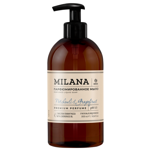 Жидкое мыло GRASS Milana Patchouli&Grapefruit парфюмированное, 300мл, детальное фото