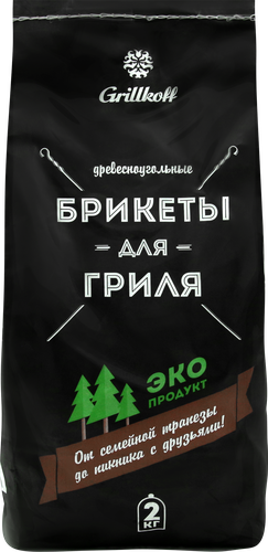 Брикеты древесноугольные для гриля GRILLKOFF, 2кг, вид
