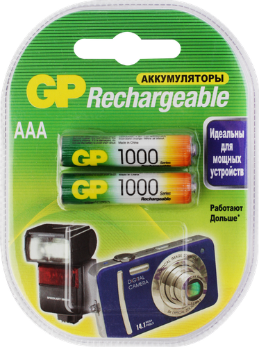 Аккумулятор GP 100AAAHC-2DECRC2 20/200 AAA, 1000мАч, 2шт, фотография