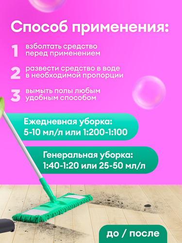 Средство для мытья пола GRASS Floor Wash, нейтральное, 1л, картинка