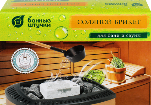 Соляной брикет для бани и сауны БАННЫЕ ШТУЧКИ, Арт. 32400, 1,3кг, детальное фото