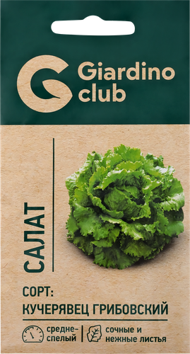 Семена GIARDINO CLUB Салат Кучерявец Грибовский, 0,5г, вид