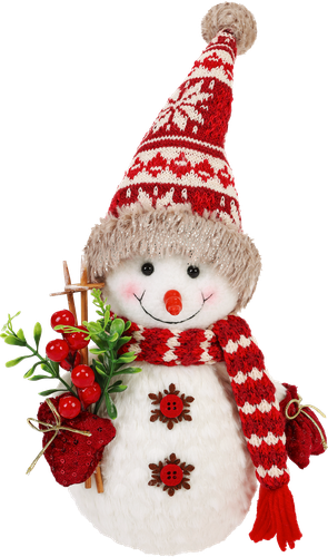 Фигура новогодняя HomeClub классика, Снеговик круглый, 33/43×25/33см, красная, фотография