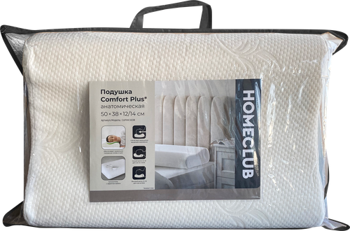 Подушка анатомическая HOMECLUB Comfort Plus 50x38x12/14см, Арт. 
CoPlHC5038, крупный план