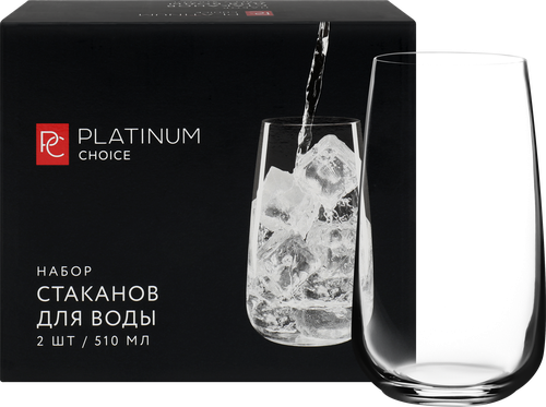 Набор стаканов для воды PLATINUM CHOICE 510мл, высокие, Арт. 65983, 2шт, крупный план