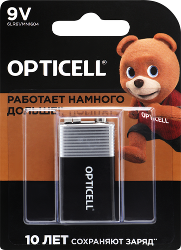 Элемент питания OPTICELL Basic 9V, Арт. 5051003, 1шт, картинка
