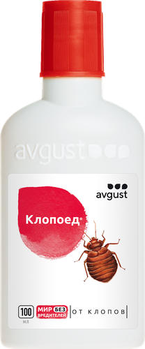 Инсектицид для уничтожения постельных клопов AVGUST Клопоед, Арт. 42000326, 100мл, фотография