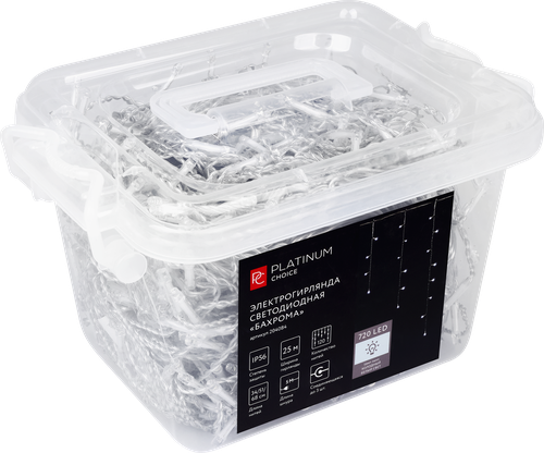 Электрогирлянда PLATINUM CHOICE Бахрома, 720LED, 25м, холодный белый, соединяемая, IP56, картинка